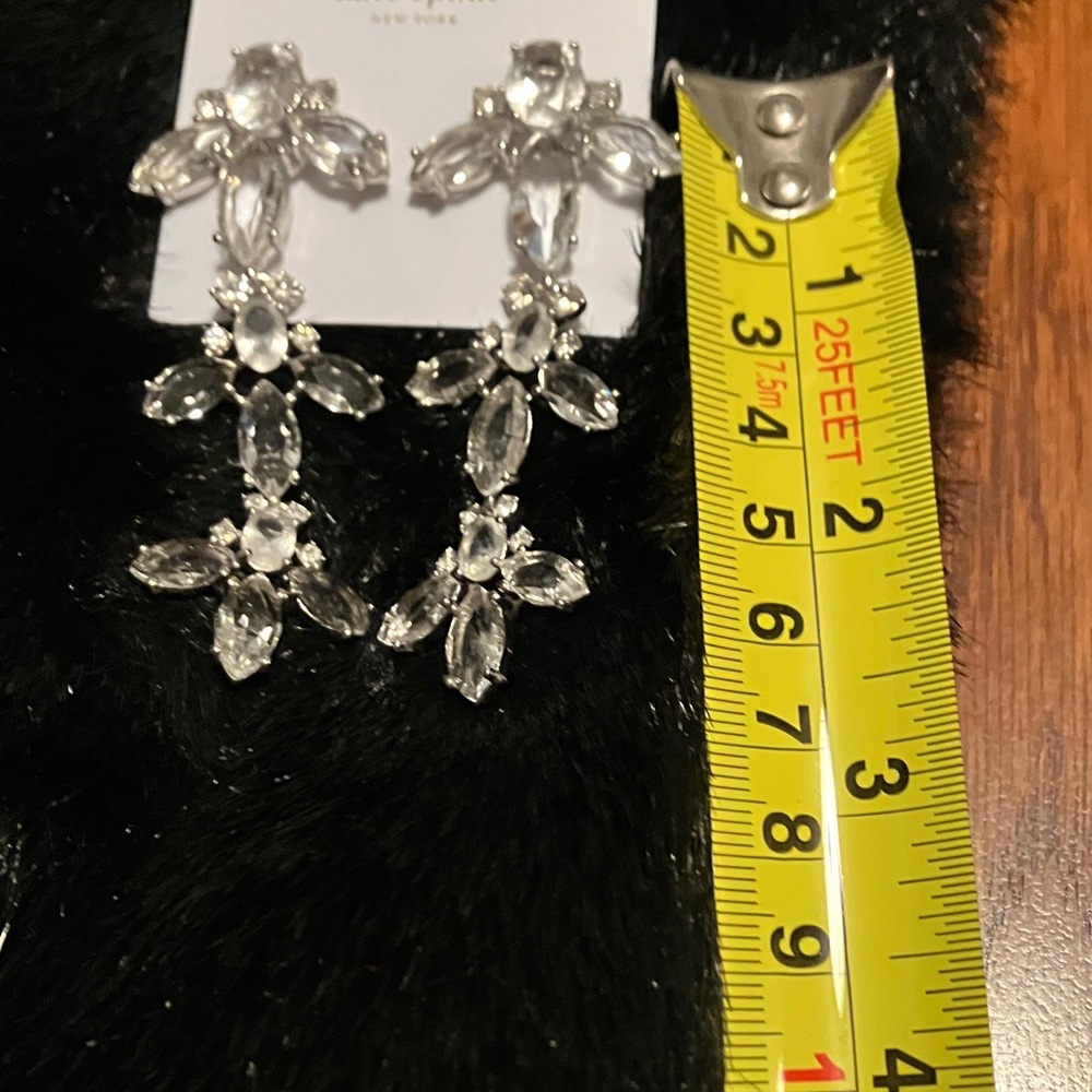 KATE SPADE. Clear Crystal chandelier Statement Earrings. Gorgeous!  NWT - Picture 7 of 8